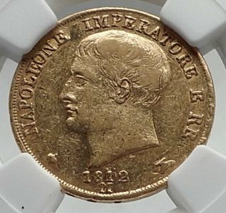 1812/09 Italy Italian Kingdom Of Napoleon Bonaparte Gold 20 Lire Coin Ngc I79885