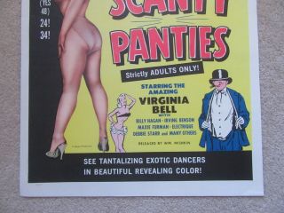 SCANTY PANTIES 1961 1SHT MOVIE POSTER LINEN SEXPLOITATION EX 3