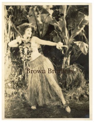 Vintage 1920s Hollywood Clara Bow Hawaiian Garb Oversized Dbw Photo - Otto Dyar