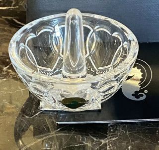 Waterford Crystal Wedding Ring Holder - Hearts Design 162841 W/ Card