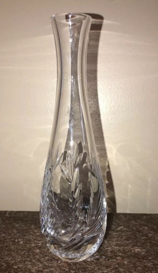 Vintage Signed Tiffany & Co.  Crystal Cut To Clear 8” Rose Bud Vase