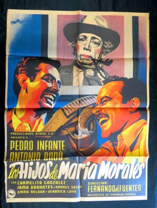 Pedro Infante Los Hijos De Maria Morales Mexican Movie Poster 52 Josep Renau Art