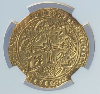 France (1364 - 1380) Franc a Pied NGC MS - 61 Gold AV Charles V 3