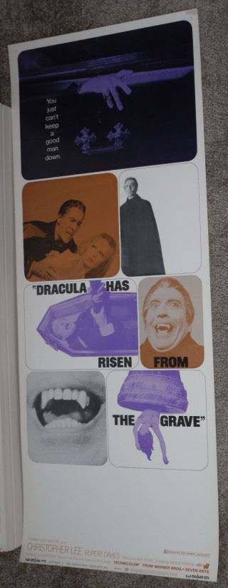Dracula Has Risen From The Grave Orig Rolled 14x36 Movie Poster Christopher Lee