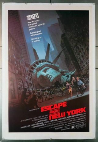 Escape From York (1981) 7328 John Carpenter Movie Poster Art By Barry E.