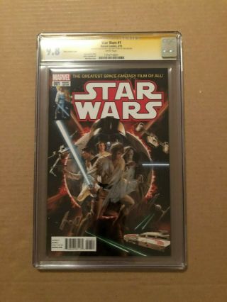 Star Wars 1 Marvel 2015 Ross Variant Cover Stan Lee Signed Cgc 9.  8 White Pages