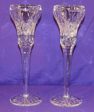 Pair Marquis By Waterford Crystal Canterbury 8 1/2 " Candlestick Holders