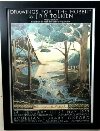 Drawings For The Hobbit By Jrr Tolkien 50th Anniversary Exhibition Framed Poster