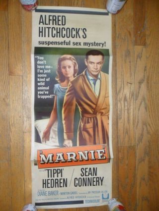 Marnie 1961 Insert Poster Alfred Hitchcock Tippi Hedren Sean Connery