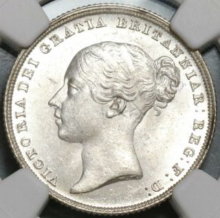 1838 Ngc Ms 64 Victoria Shilling Great Britain State Silver Coin (17091202d