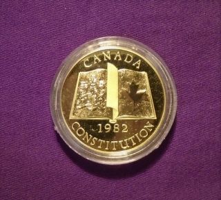 1982 Canada Constitution $100 22k Gold Proof Bullion 1/2 Ounce