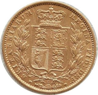 1871 - S Australia Sydney Victoria Young Head Shield Gold Full Sovereign Coin