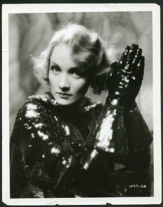 Marlene Dietrich In Stylish Portrait Vintage 1930s Photo