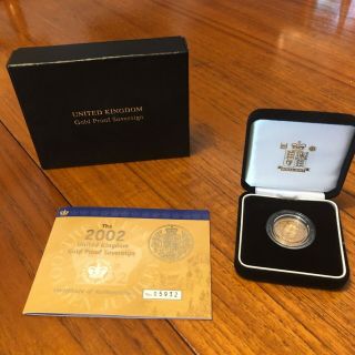 2002 United Kingdom Gold Proof Sovereign Coin With