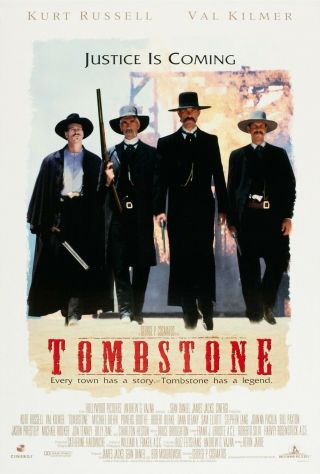 Tombstone 1993 Ds 2 Sided 27x40 " Us Movie Poster Kurt Russell B Paxton