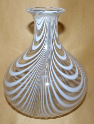 Nailsea White Glass Vase Mid 19th Century