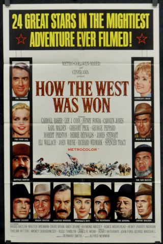How The West Was Won 1962 27x41 Movie Poster John Wayne James Stuart