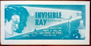 Universal Horror Boris Karloff Bela Lugosi Invisible Ray Preproduction Trade Ad