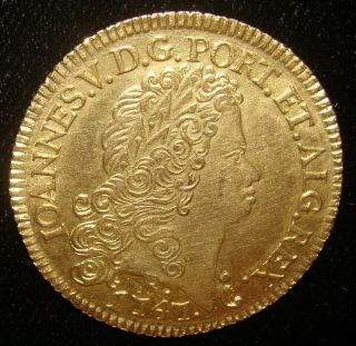 Brazil: Joao V Gold 6400 Reis 1747 - R.  Bu.