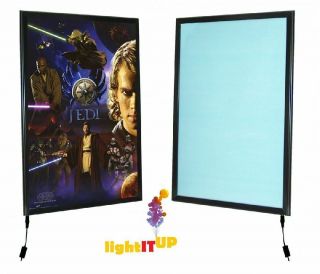 Premium Black Led Slim Light - Up Movie Poster Light Box 1 " Frame,  27 " X 40 " Media