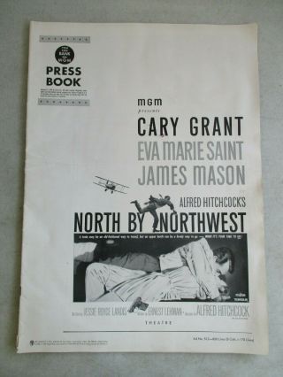 1959 Alfred Hitchcock North By Northwest Movie Pressbook Cary Grant Thriller