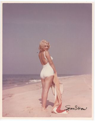 Breathtaking Marilyn Monroe Blonde Bombshell Beach Photograph Signed By Sam Shaw