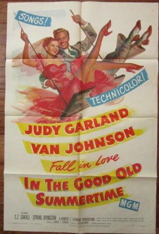 1949 In The Good Old Summertime One Sheet Movie Poster Theater Display