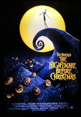 Illuminated " The Nightmare Before Christmas " Movie Poster In Custom Light Box