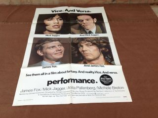 1970 Performance Movie House Full Sheet Poster - X Rated,  Mick Jagger