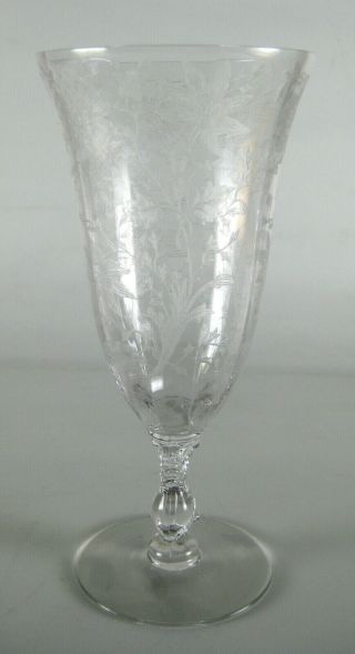Cambridge Wildflower Clear Iced Tea Glass Etched Flowers