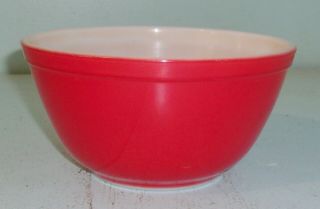 Vintage Pyrex Primary Red Mixing Bowl 402 1 1/2 Quart Glassware