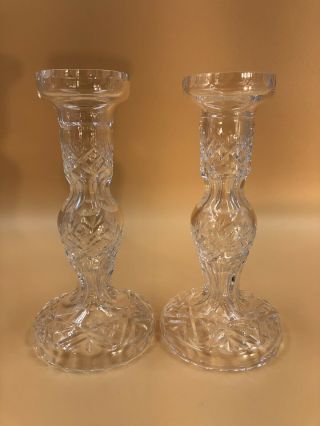 Tall Waterford Crystal Candle Holder Candlesticks 7 3/4 " Tall
