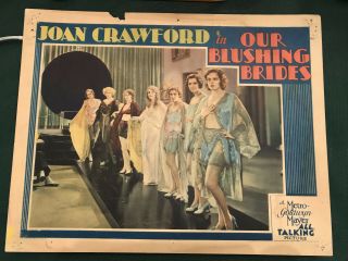 Our Blushing Brides 1930 Mgm 11x14 " Musical Lobby Card Joan Crawford Lingerie