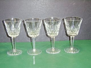 Set Of 4 Waterford Crystal Lismore Pattern 5 - 3/4 " Claret Wine Goblets
