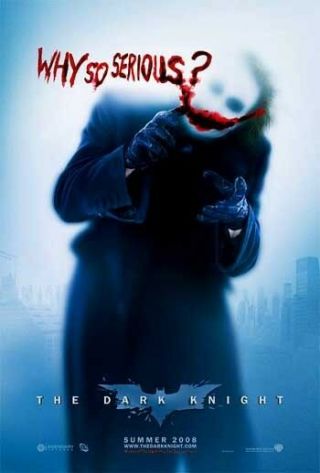 Dark Knight - 2008 - D/s 27x40 Movie Poster - Why So Serious? Style