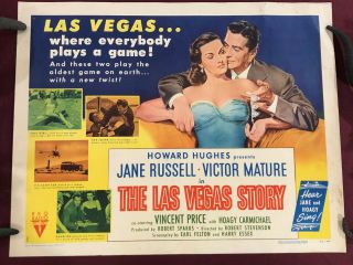 Las Vegas Story Half Sheet Movie Poster 1952 Jane Russell Victor Mature Crime