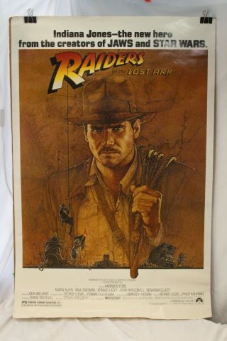 Raiders Of The Lost Ark 1981 Movie Poster 27x41 Harrison Ford Amsel Art