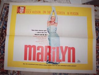 Marilyn Monroe Rock Hudson Half Sheet Movie Poster 1963 Documentary