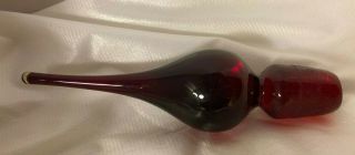 Ruby Red Blenko Stopper For Decanter / Bottle Design 920 By Winslow Anderson