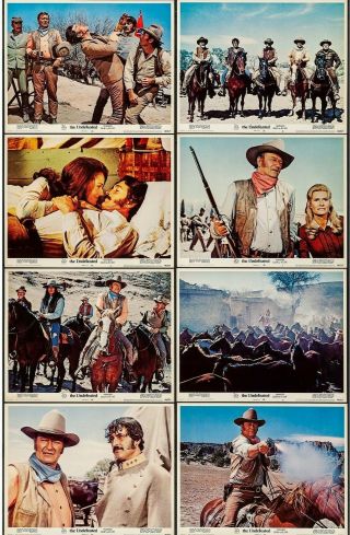 The Undefeated,  20th Century Fox,  1969,  Very Fine Lobby Card Set Of 8 John Wayne