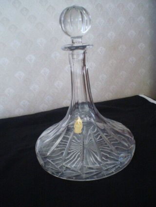 Vintage Heavily Handcut 24 Lead Crystal Decanter - Imperlux - Poland