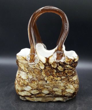 Stunning Murano Art Glass Handbag Vase,  Ornament