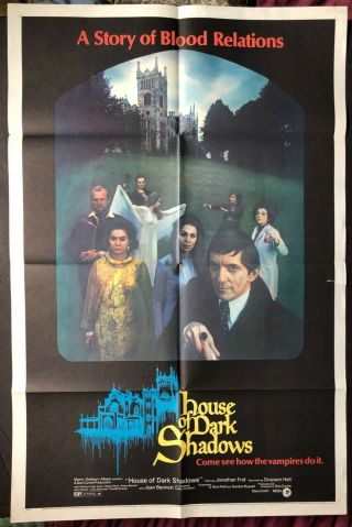 1970 House Of Dark Shadows Vampire Horror Movie Poster One Sheet Vf