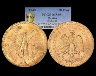 1945 Gold 50 Pesos Mexico Libertad Pcgs Ms 65,  Plus Grade