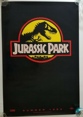 Vintage 1993 Jurassic Park Advance One Sheet Movie Poster