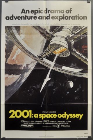 2001: A Space Odyssey R/1980 Orig 27x41 Movie Poster Stanley Kubrick Keir Dullea