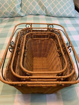 Princess House Casual Home Handwoven Organizer Baskets Large 16 " X12 " X10 "