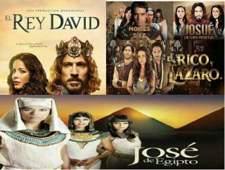 Combo 5 Series Biblicas Completas:jose De Egipto,  Josue Y La Tierra Prometida