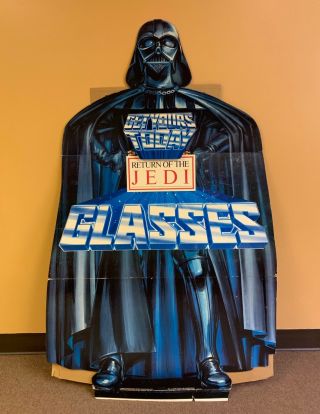 1983 Star Wars Return Of The Jedi Burger King Glasses Darth Vader Display Scarce