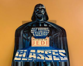 1983 Star Wars Return of the Jedi Burger King Glasses Darth Vader Display Scarce 3